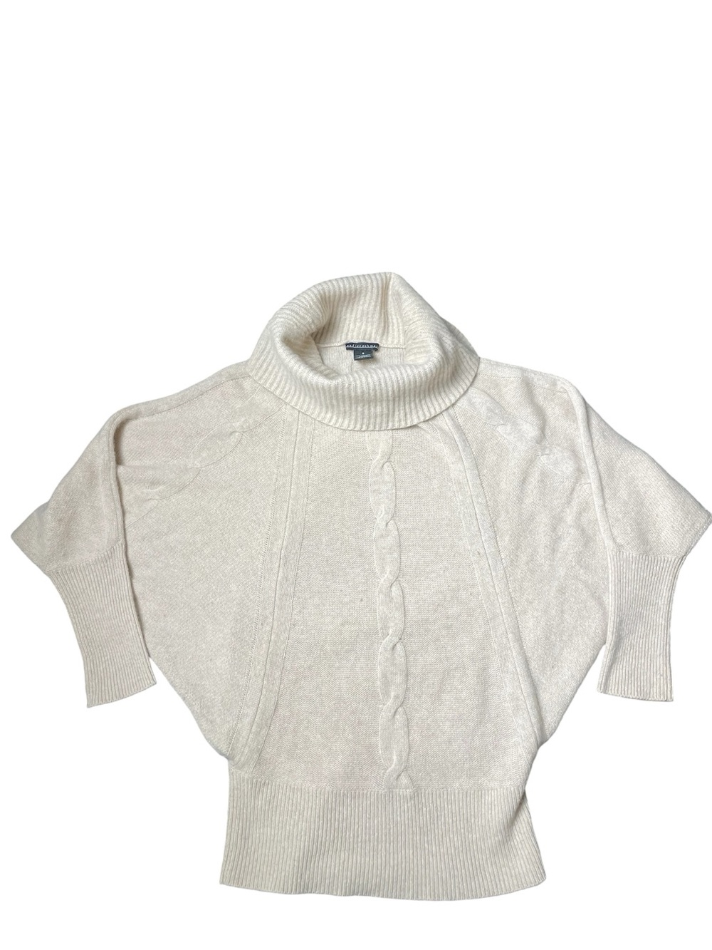 Sofia Cashmere Cream Cable Turtleneck Sweater
